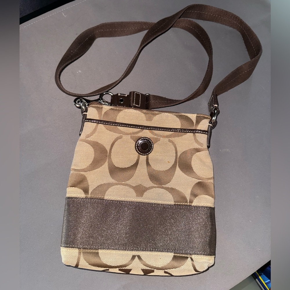 Coach Brown and Tan Crossbody Bag